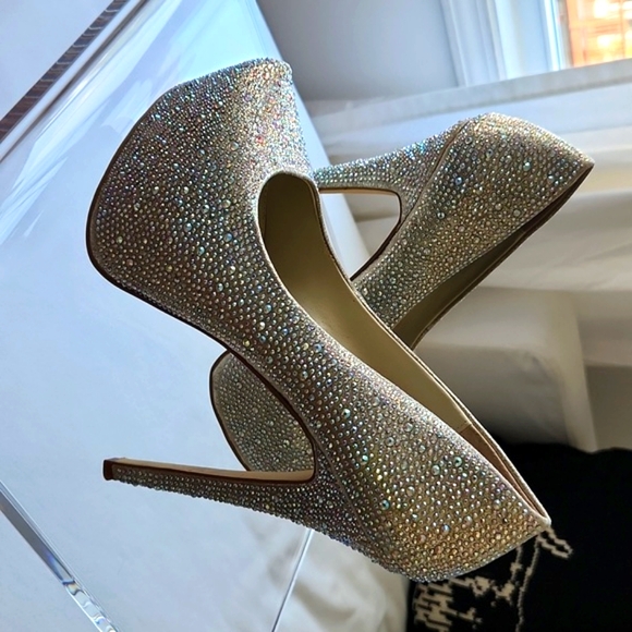 Steve Madden rhinestones and crystal ultra high heel platform shoes - Picture 2 of 12